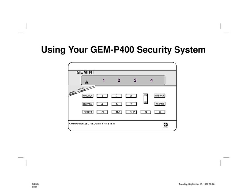NAPCO GEM-P400 User manual
