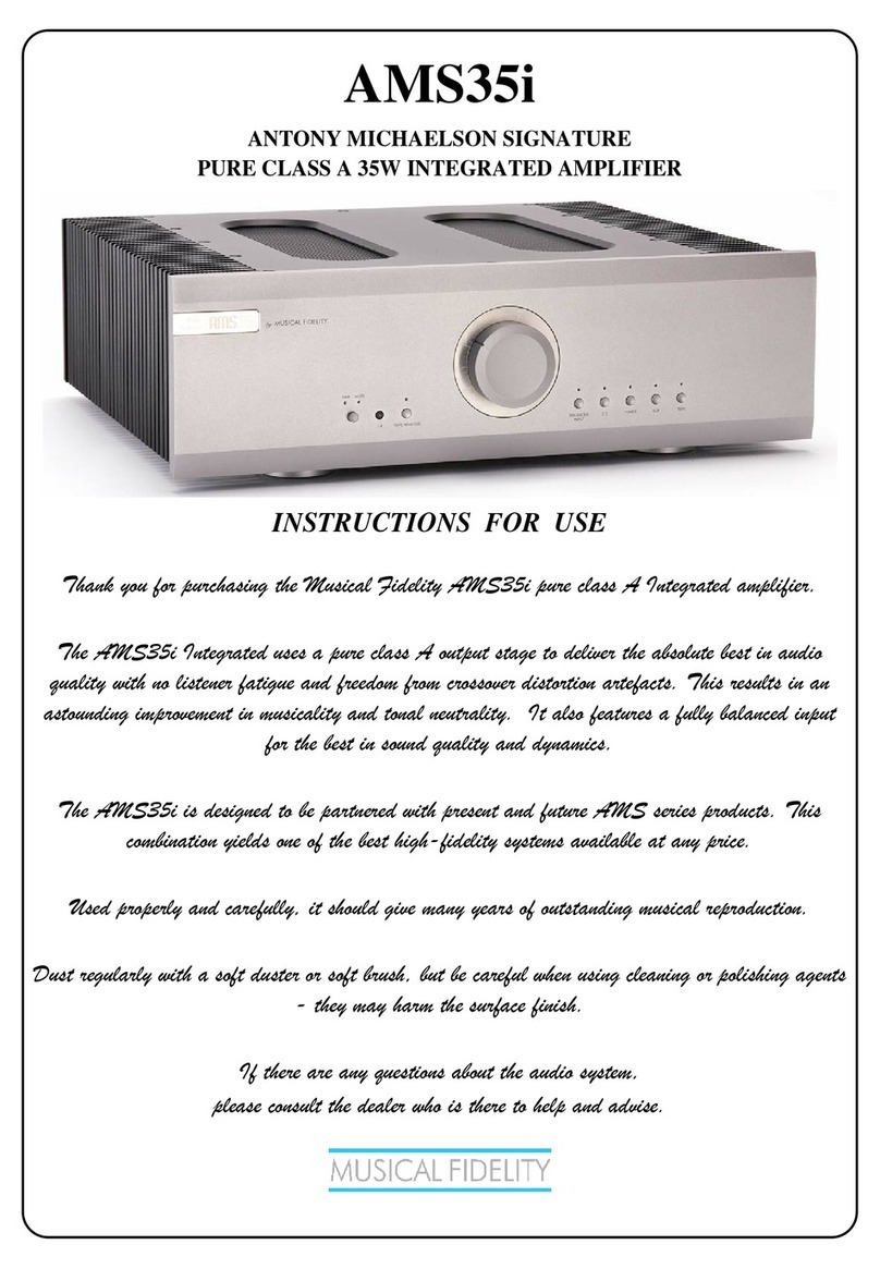 Musical Fidelity AMS35i ANTONY MICHAELSON User manual