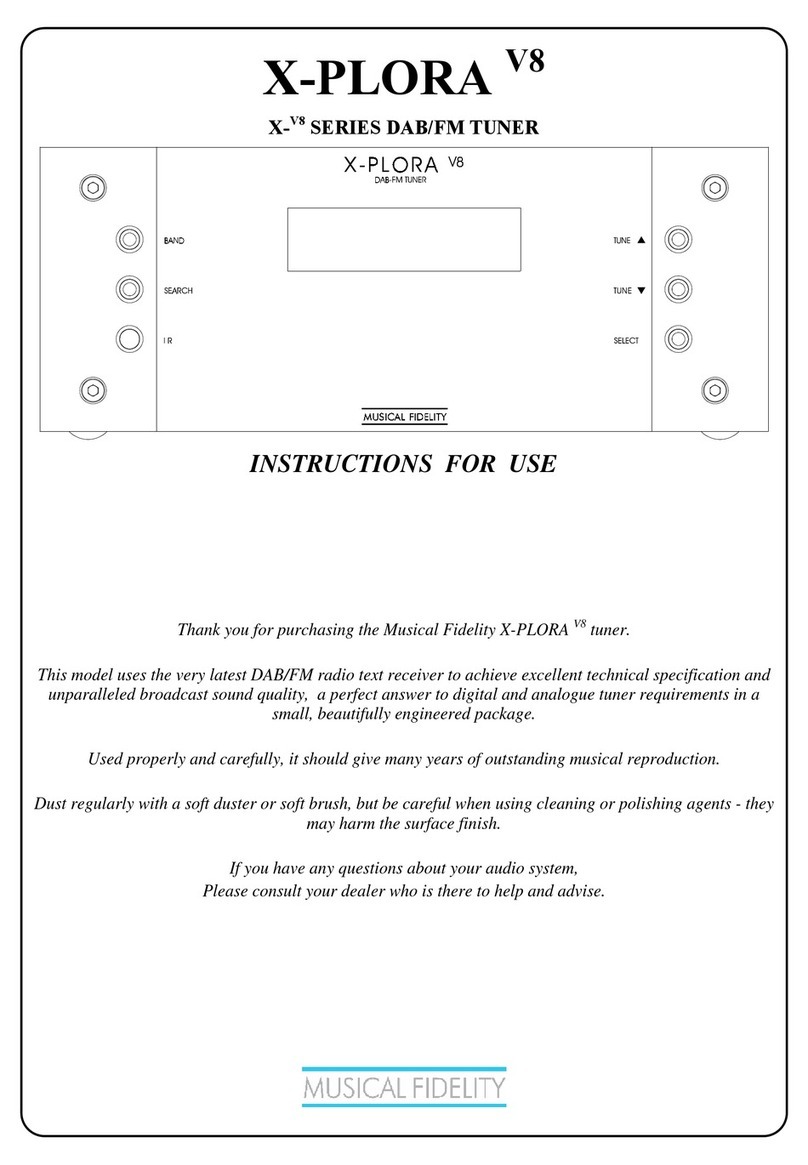 Musical Fidelity X-PLORA V8 Instructions for use