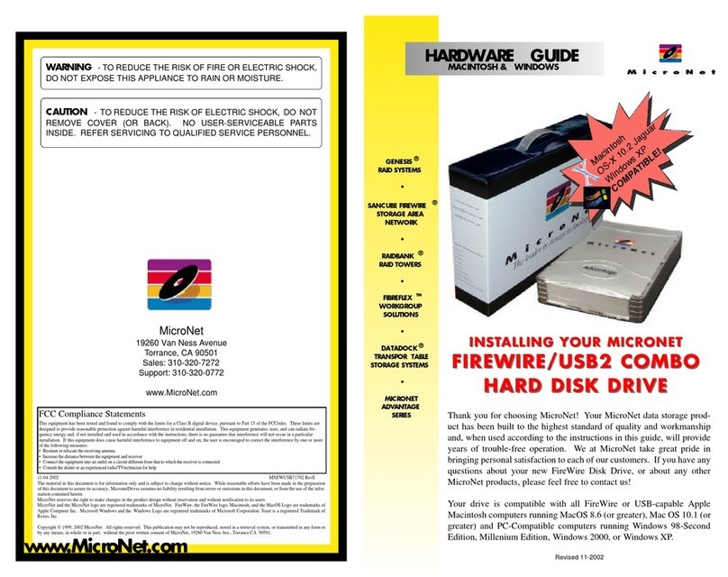 MicroNet Hard disk drive User manual