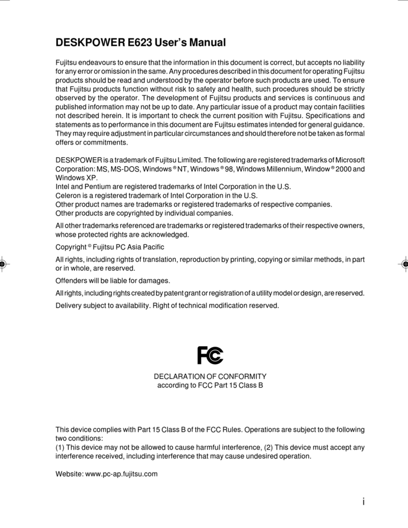Fujitsu DESKPOWER E623 user manual