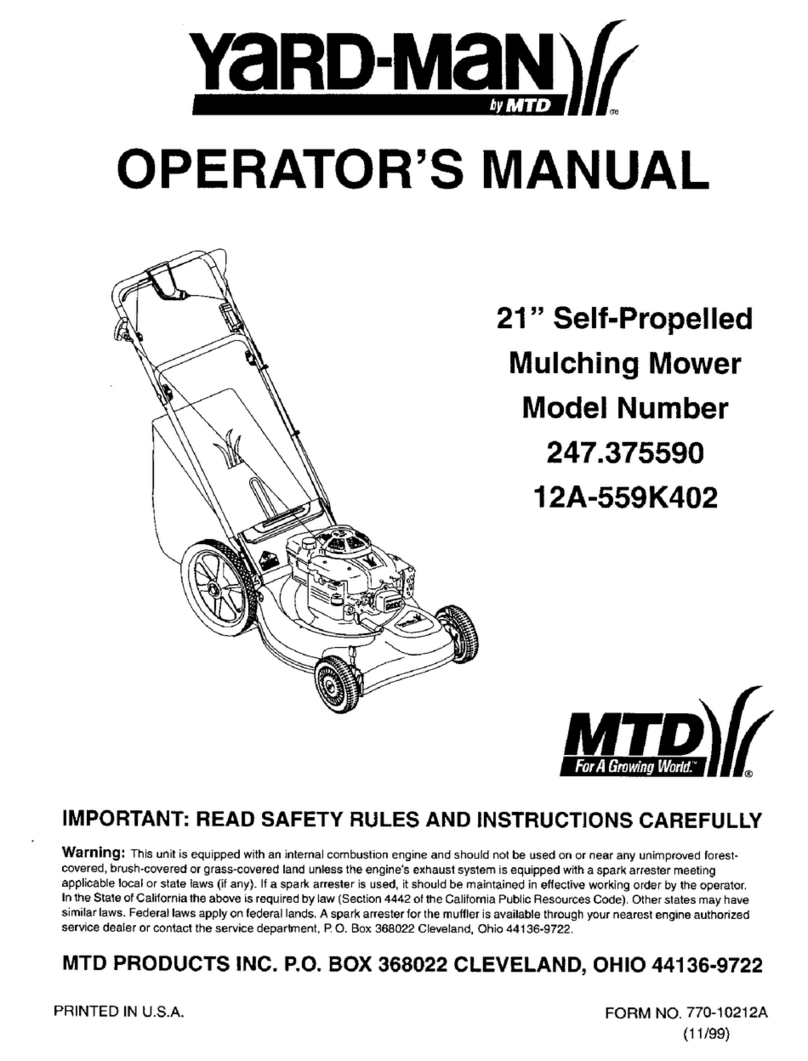 Yard-Man 247.375590 Operator's manual