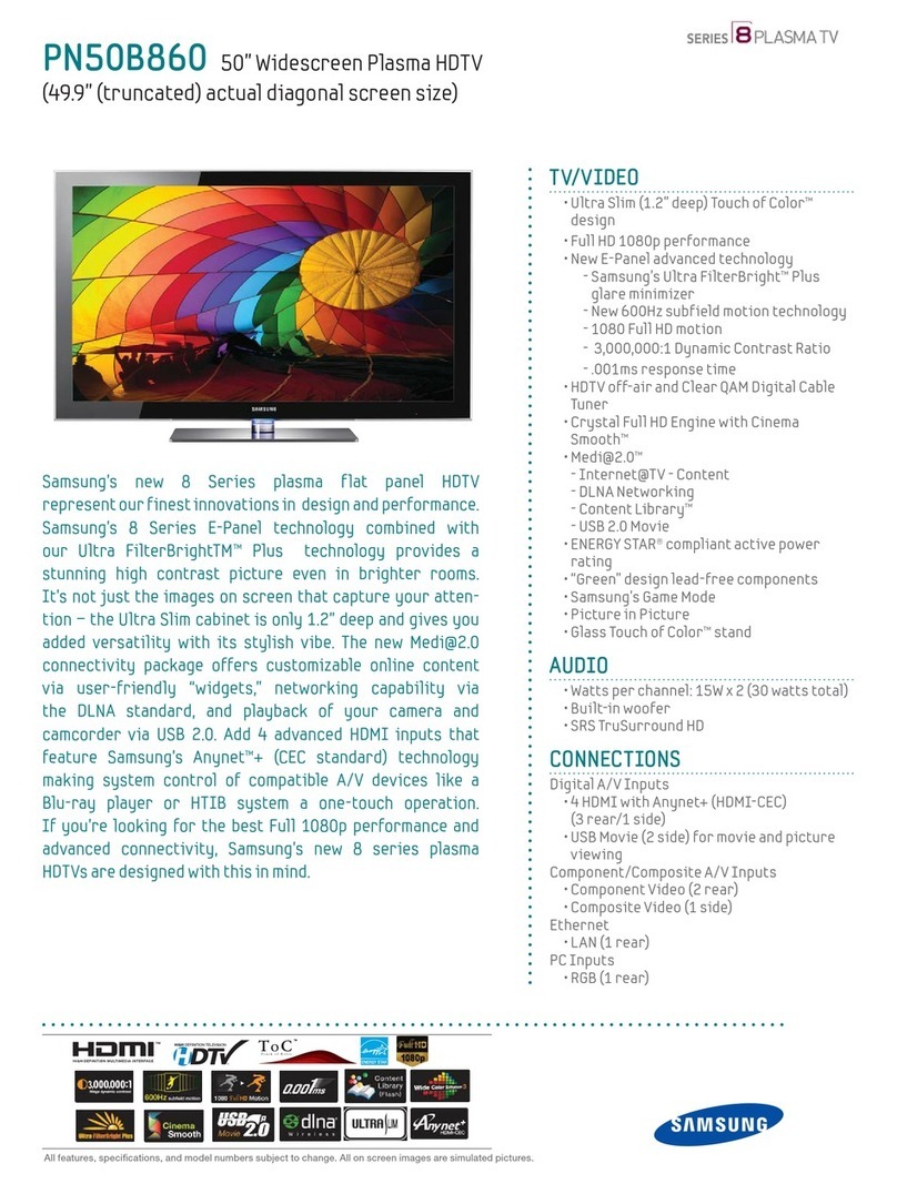 Samsung PN50B860Y2FXZA brochure