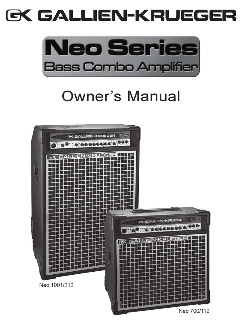 Gallien-Krueger Neo 1001/212 owner's manual