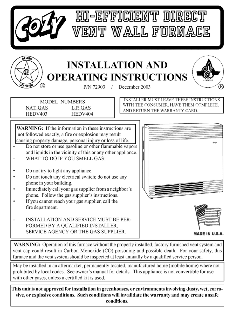 COZY HEDV404 and Installation and operating instructions