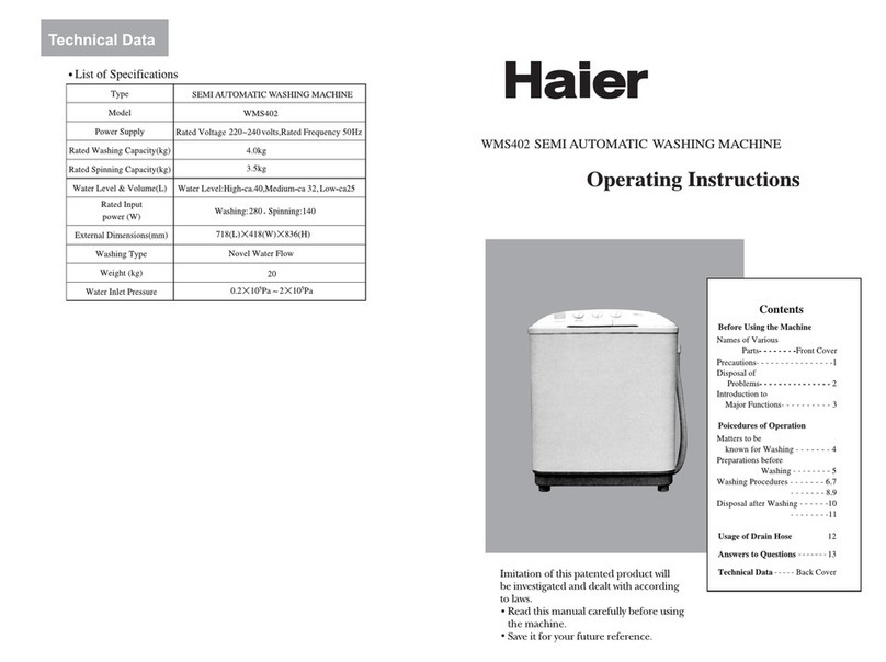 Haier WMS402 User manual Haier WMS402 User manual