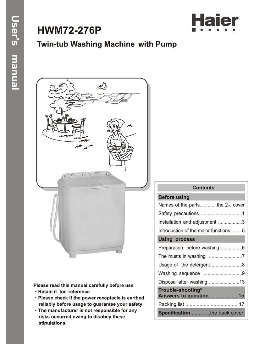 Haier XPB72-276S User manual Haier XPB72-276S User manual