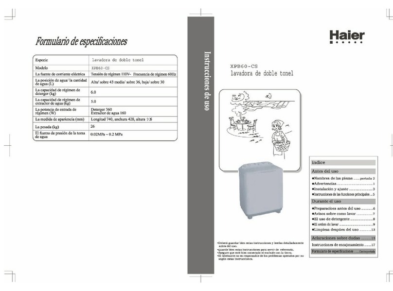 Haier XPB60-CS User manual Haier XPB60-CS User manual