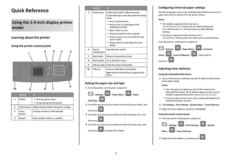 Lexmark MS810 Series quick reference