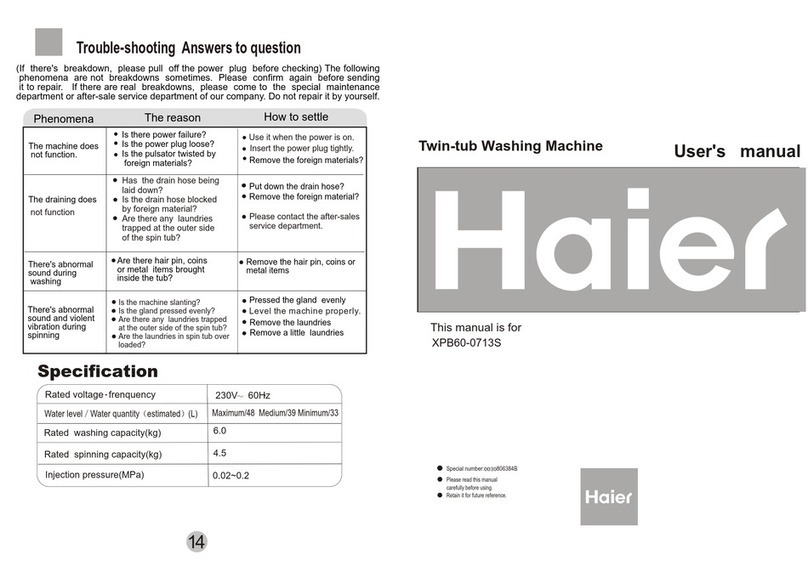 Haier XPB60-0713S User manual