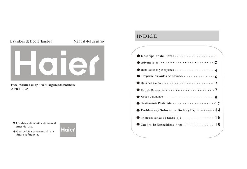 Haier XPB11-LA User guide Haier XPB11-LA User guide
