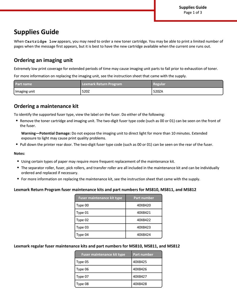 Lexmark MS810de User manual