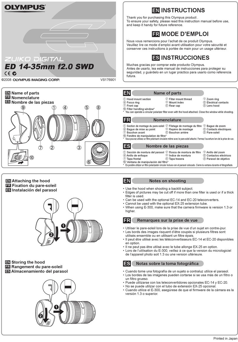 Olympus ZUIKO Digital ED 14-35mm f2.0 SWD User manual Olympus ZUIKO Digital ED 14-35mm f2.0 SWD User manual