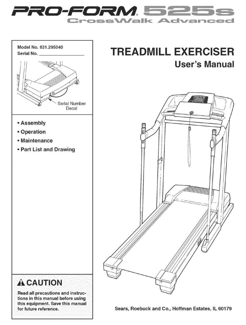 Pro-Form CROSSWALK ADVANCED 525s User manual