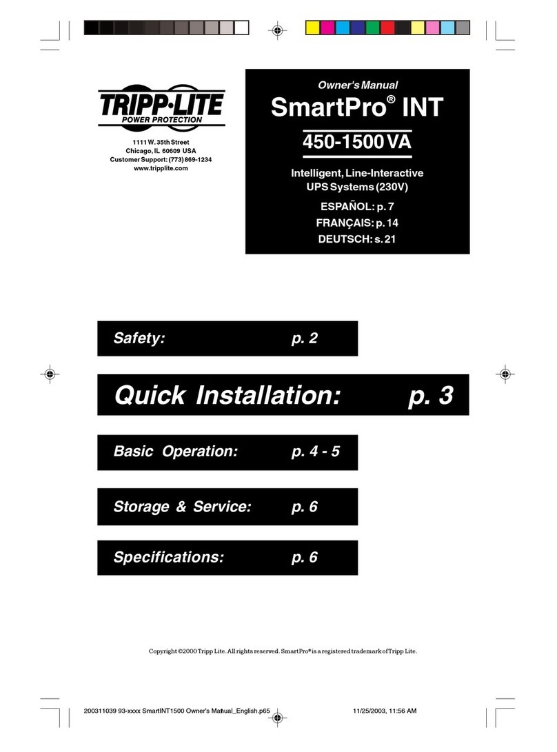 Tripp Lite SmartPro INT 450-1500VA User manual