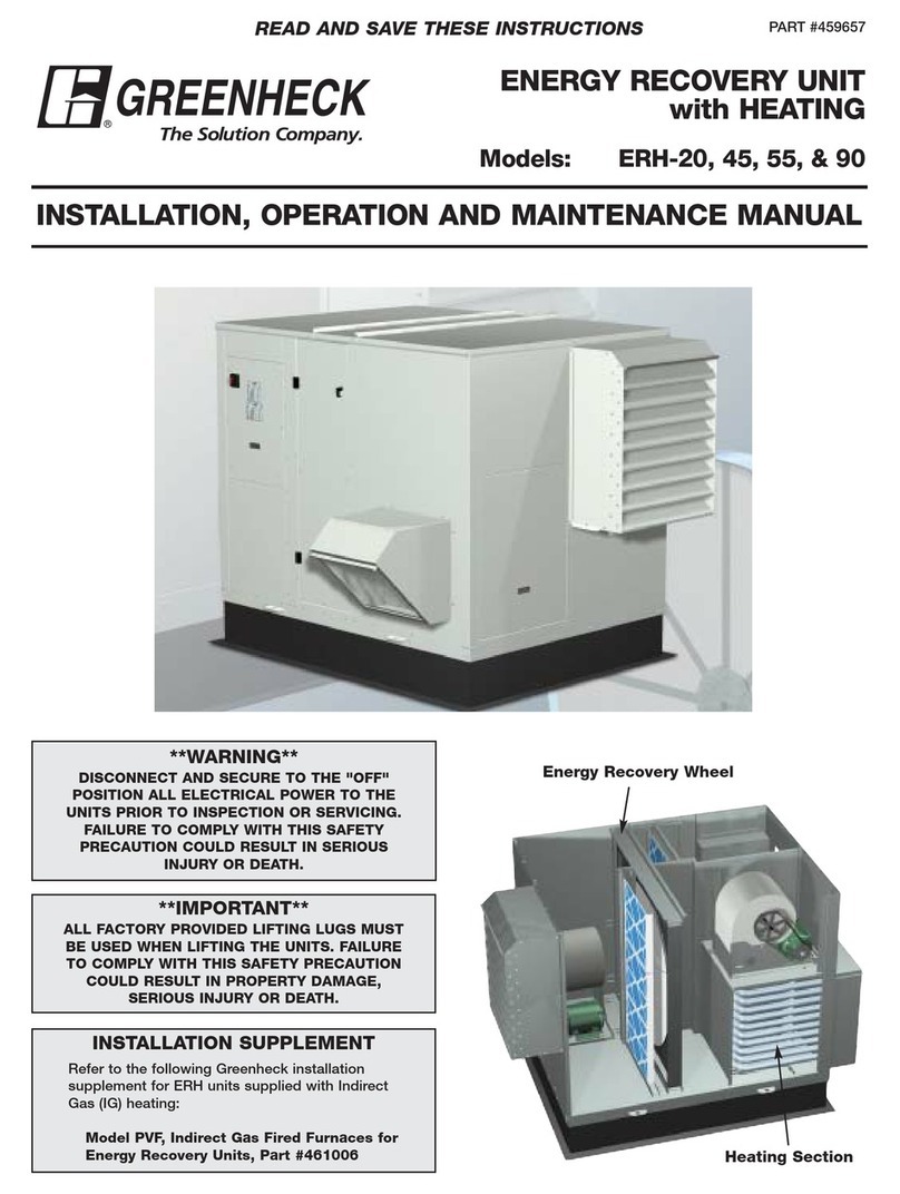 Greenheck ERH-20 Installation, operation and maintenance manual Greenheck ERH-20 Installation, operation and maintenance manual