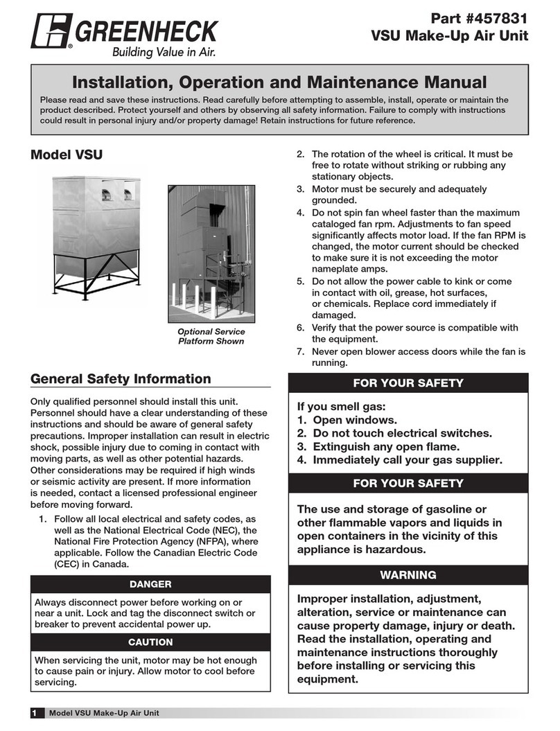 Greenheck VSU 457831 Installation, operation and maintenance manual