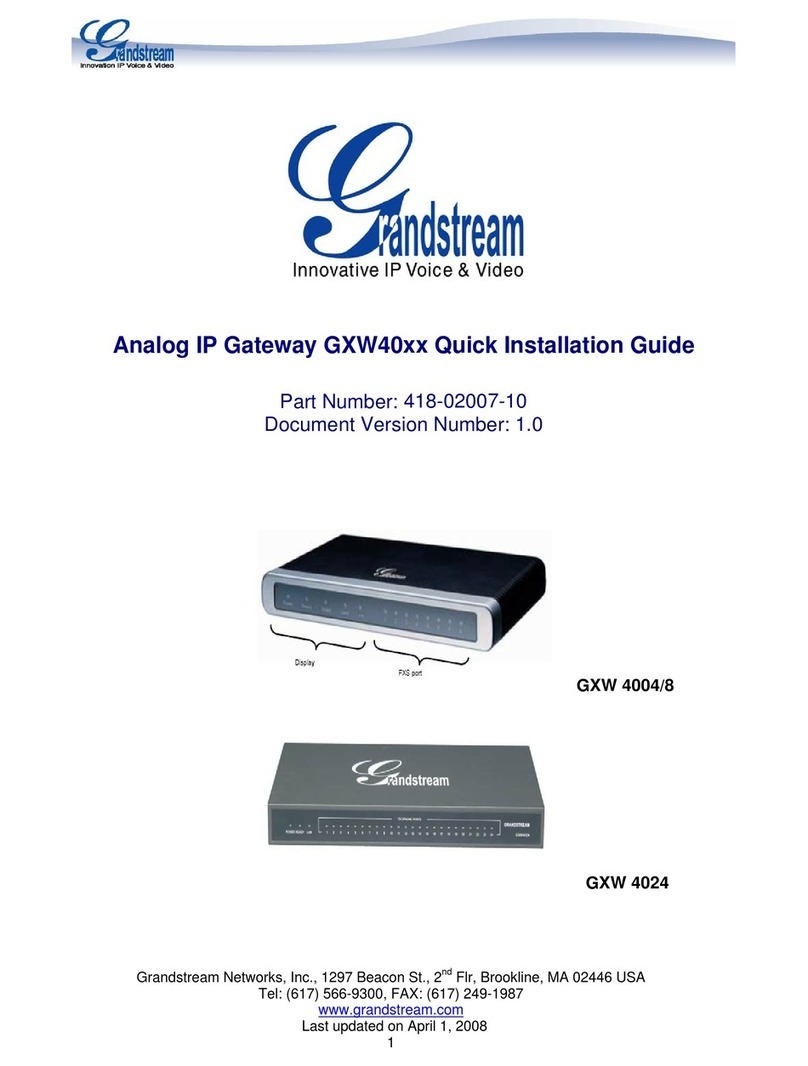 Grandstream Networks GXW40XX Quick installation guide