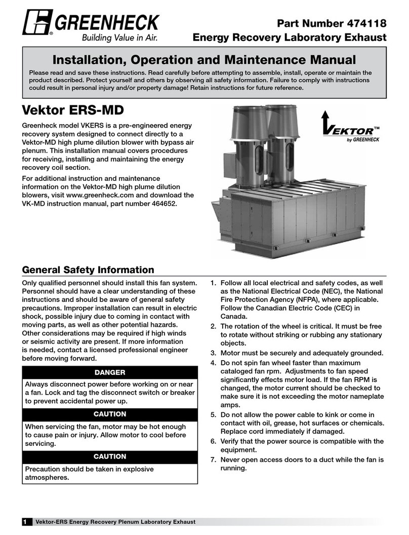 Greenheck ERS-MD Installation, operation and maintenance manual
