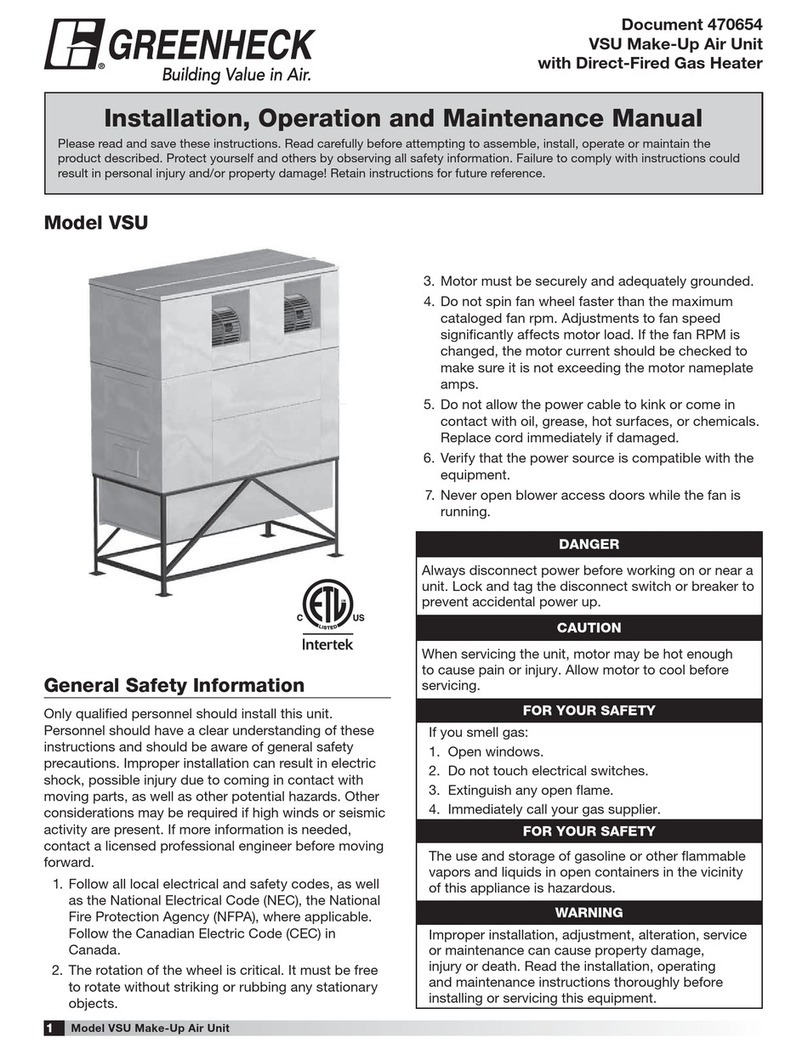 Greenheck VSU Installation, operation and maintenance manual Greenheck VSU Installation, operation and maintenance manual