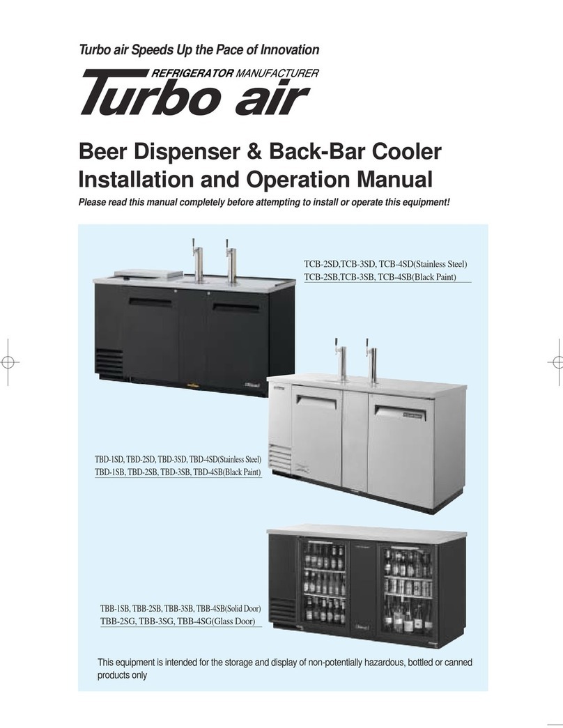 Turboair TBD-1SD Installation and operation manual