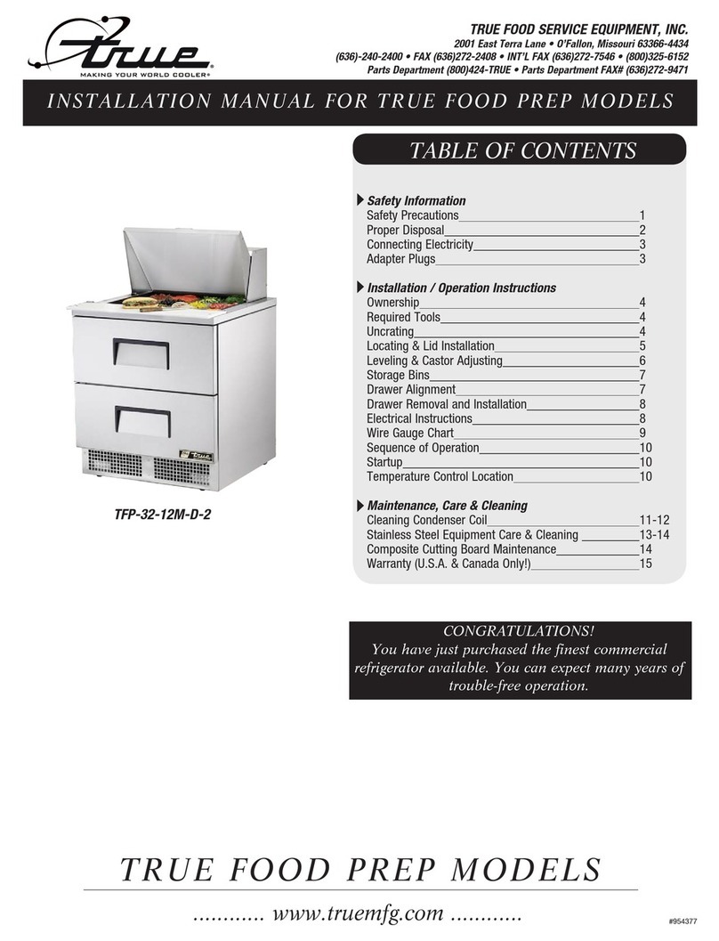 True Food Prep TFP-32-12M-D-2 User manual