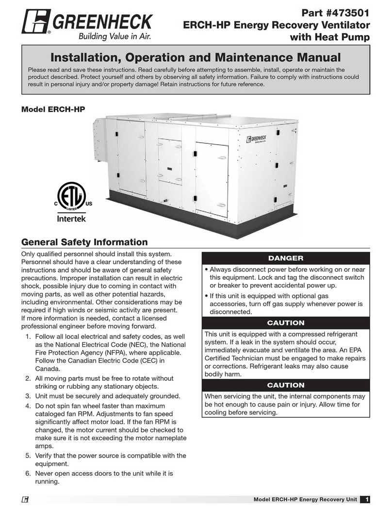 Greenheck ERCH-HP Installation, operation and maintenance manual