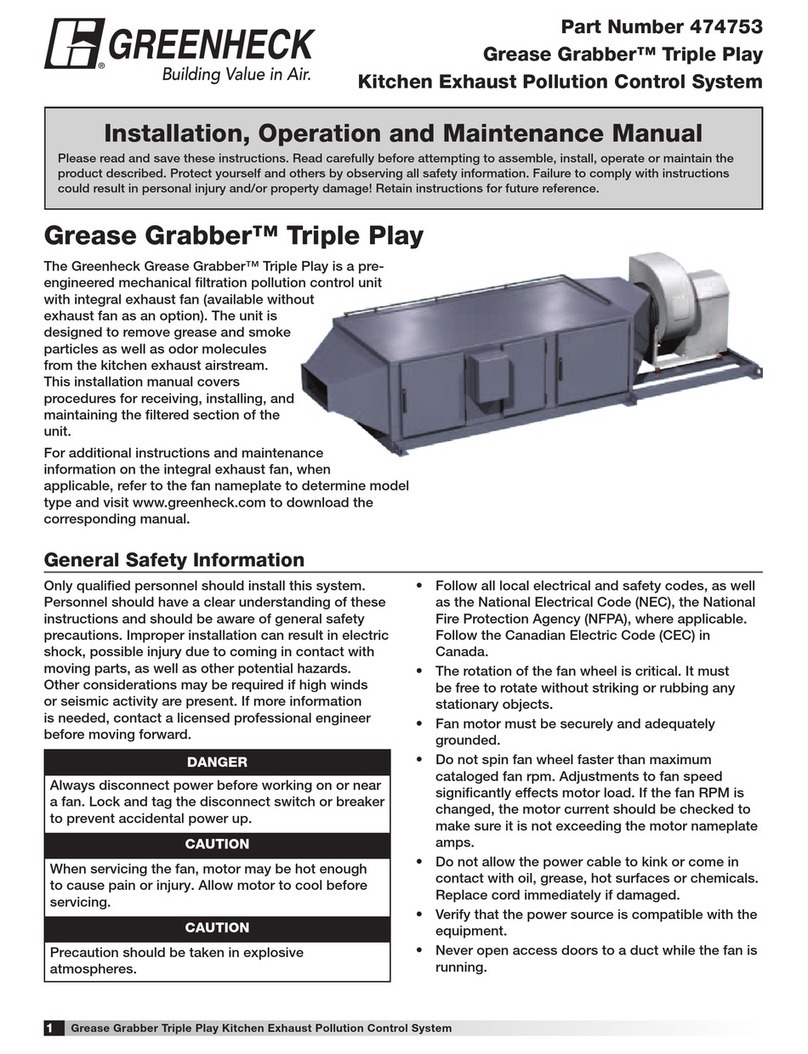 Greenheck Grease Grabber 474753 User manual