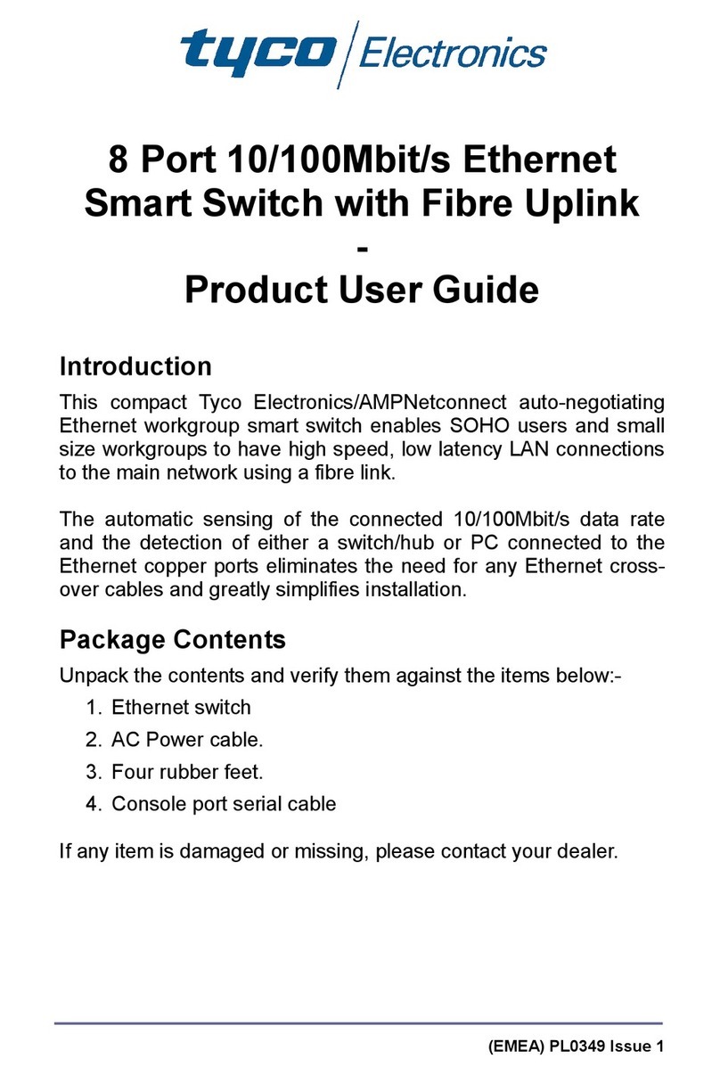 Tyco Electronics 8 Port 10/100Mbit/s Ethernet Smart Switch with Fibre... Product user guide