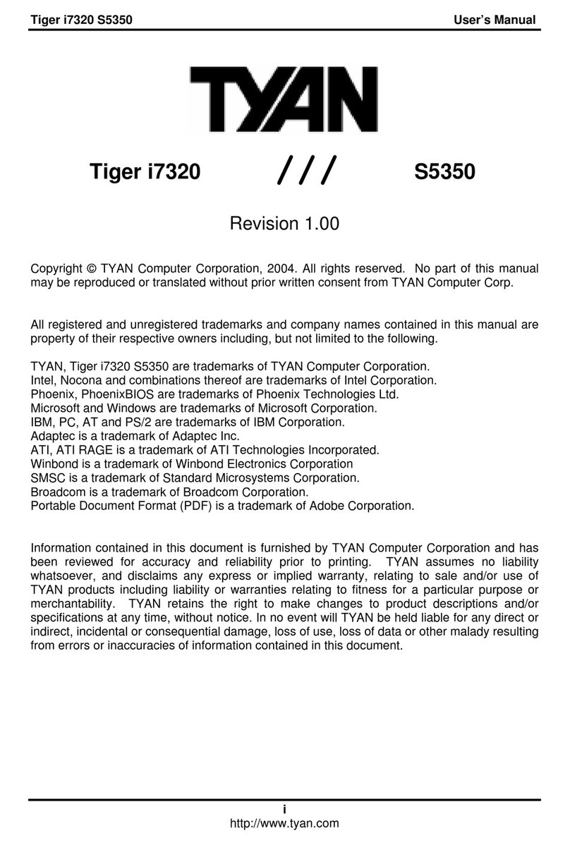 TYAN TIGER I7320, D, R, RD User manual