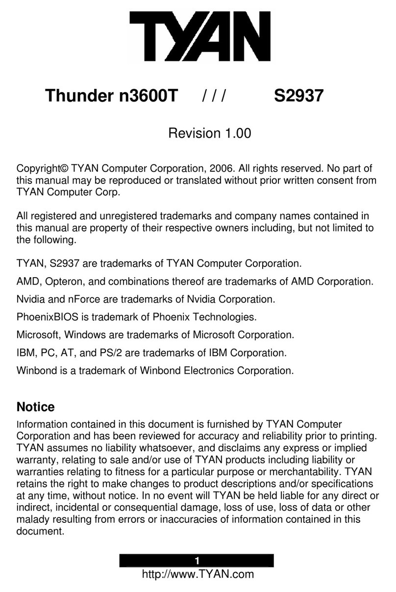 TYAN Thunder n3600T User manual