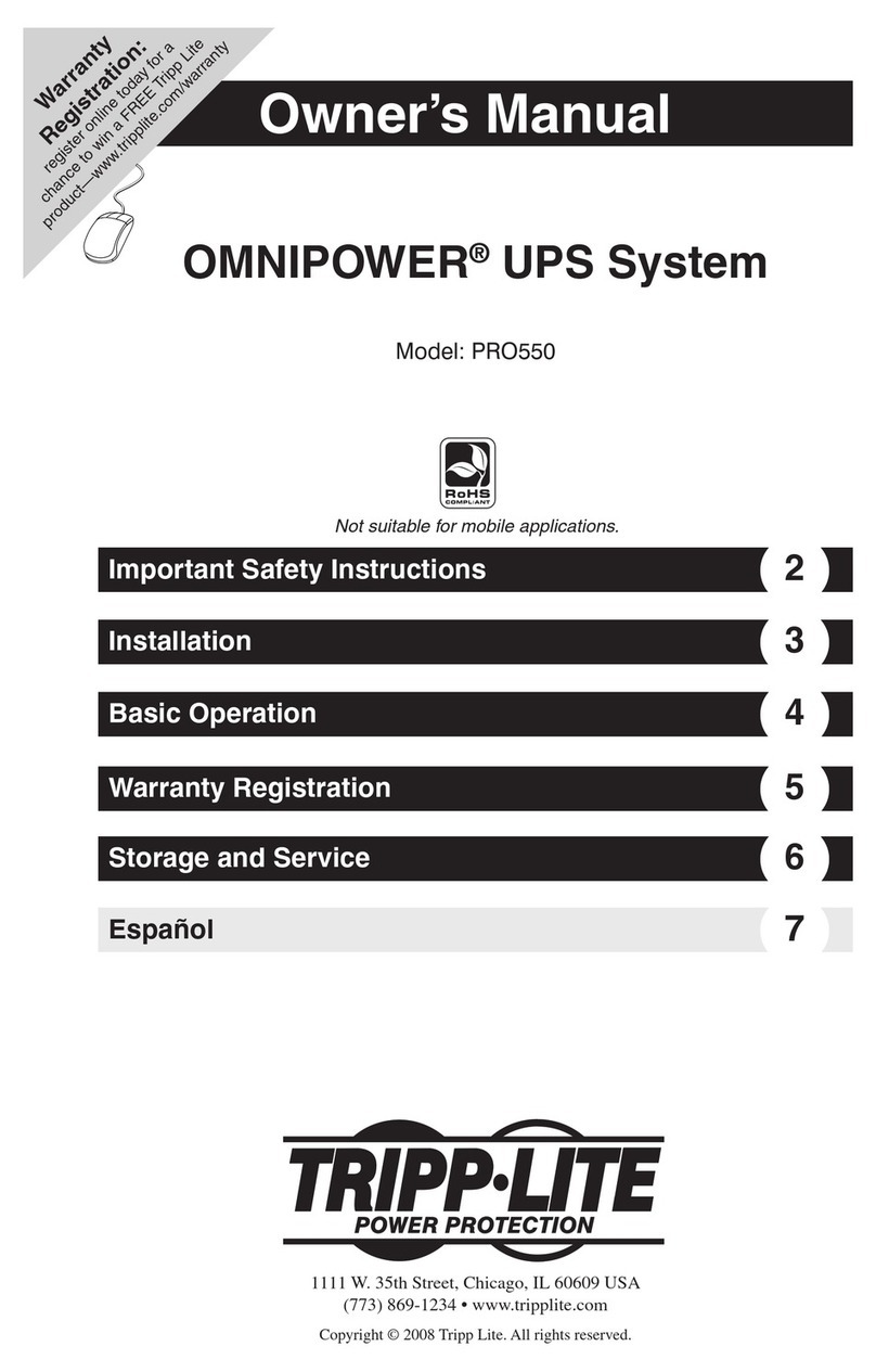 Tripp Lite OMNIPOWER PRO550 User manual