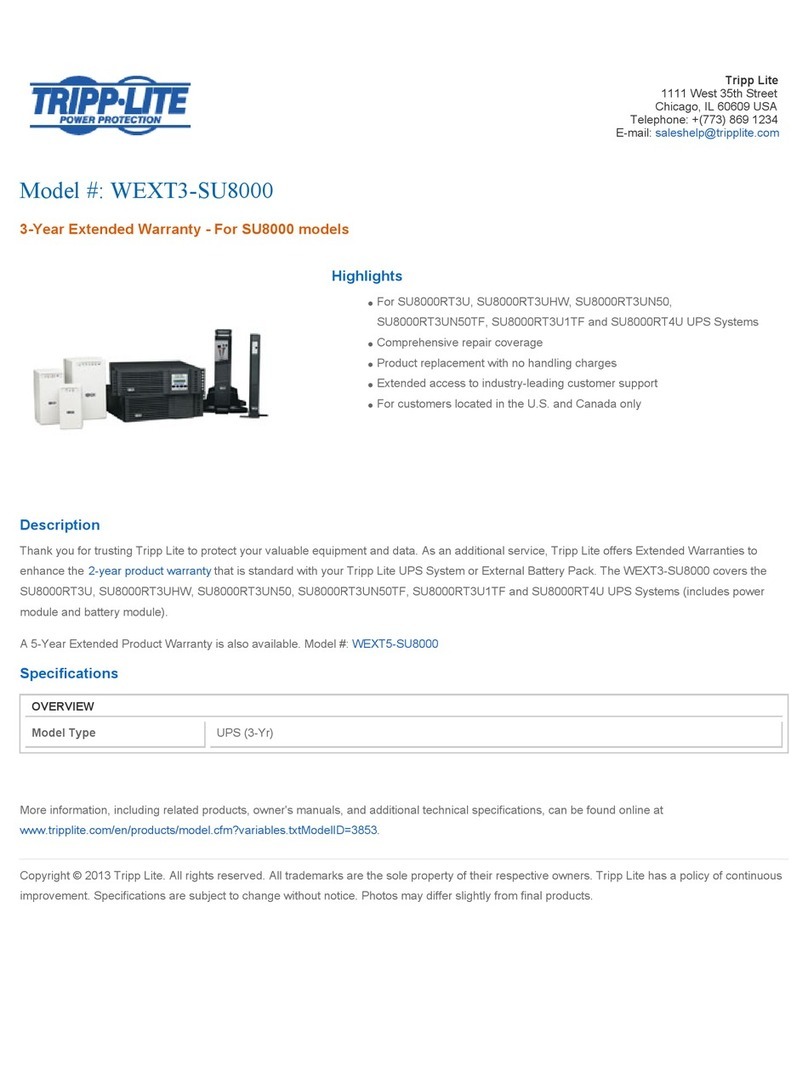 Tripp Lite SmartOnline SU8000RT3U specification