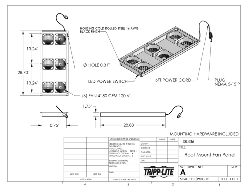 Tripp Lite SR336 Mounting template