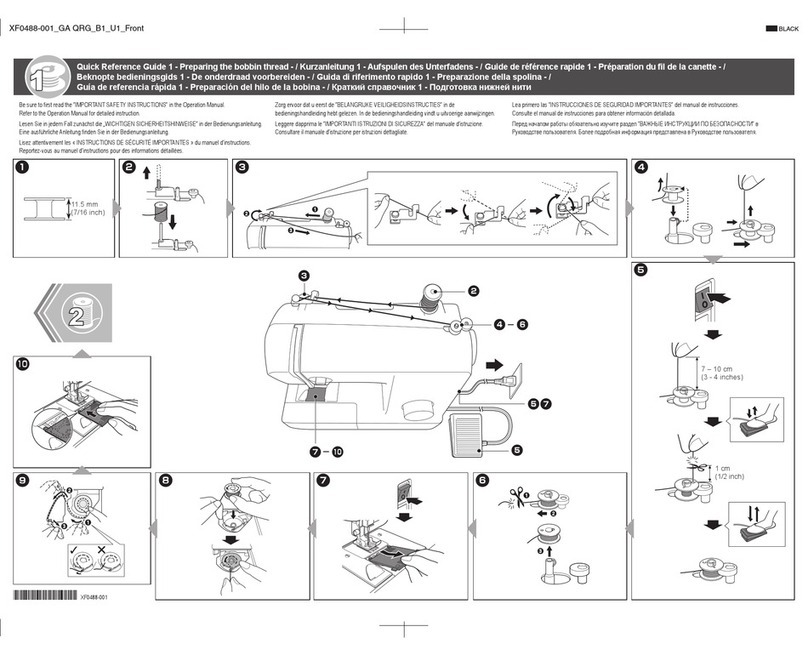 Brother XM3700 Quick reference guide