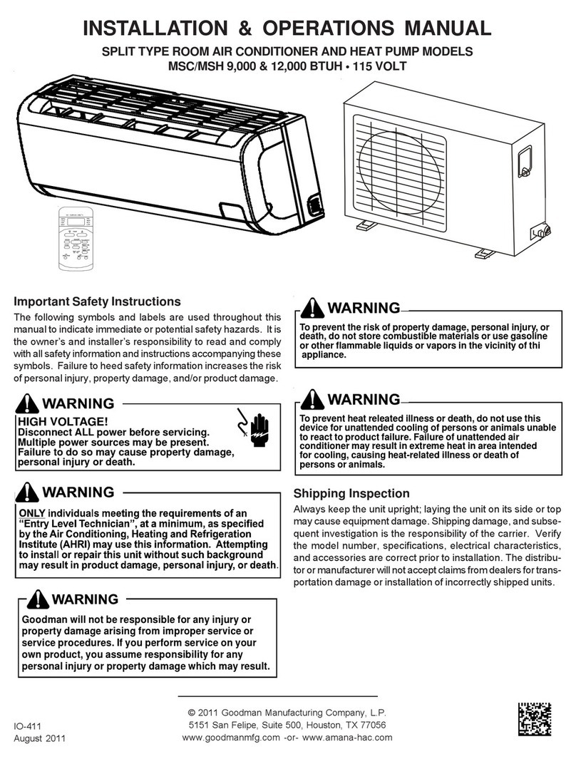 Goodman MSH 9,000 User manual