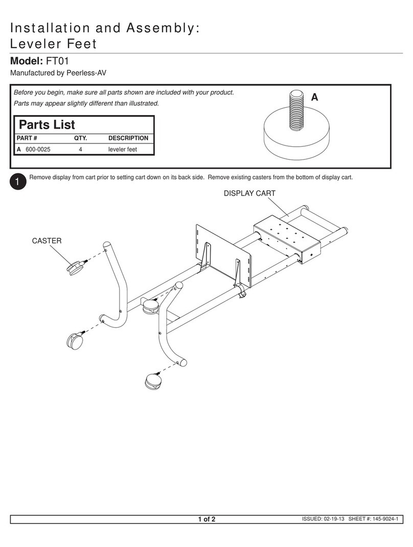peerless-AV Mobile Videowall Trolley PDVWM 2x2 46 55 L Accessory installation guide