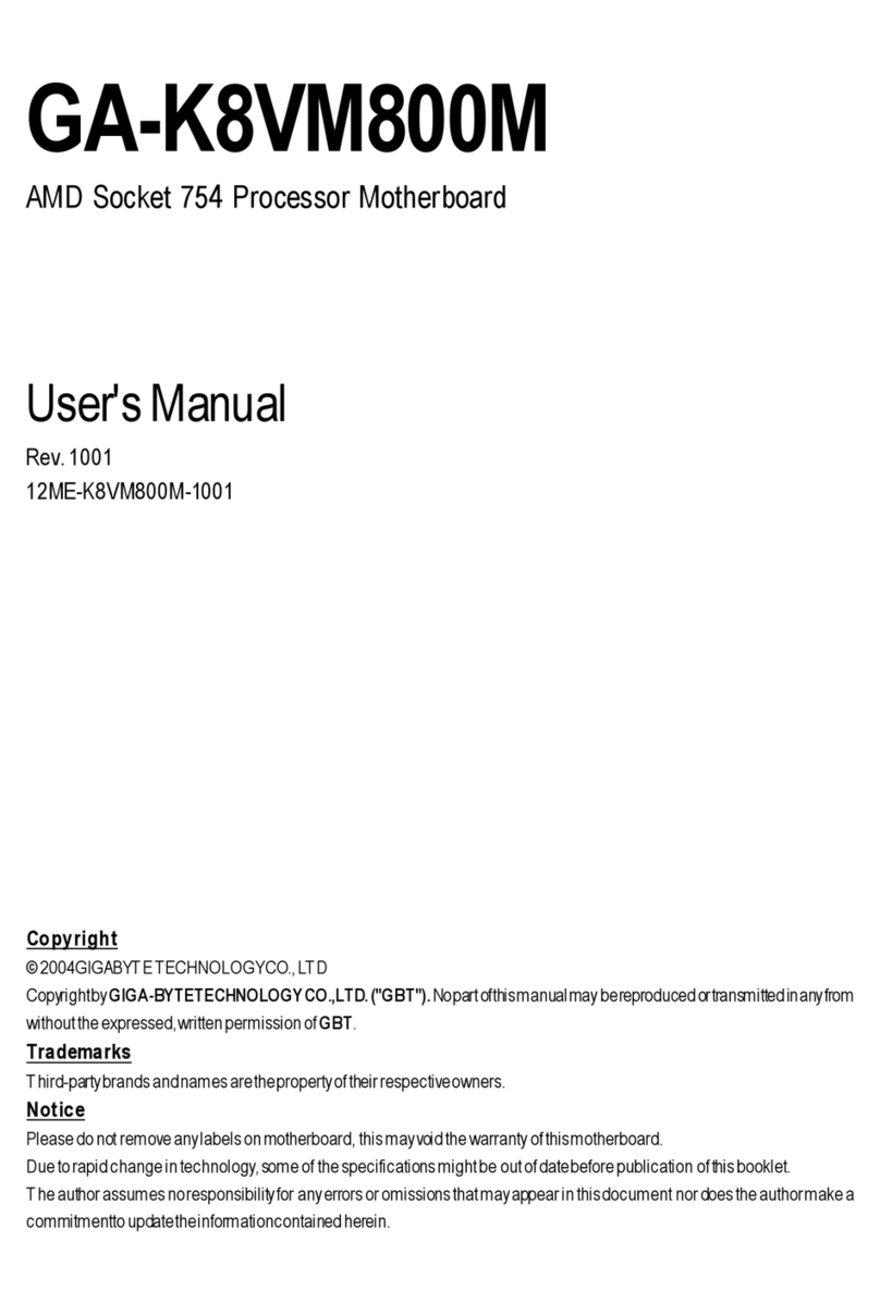 Gigabyte GA-K8VM800M user manual