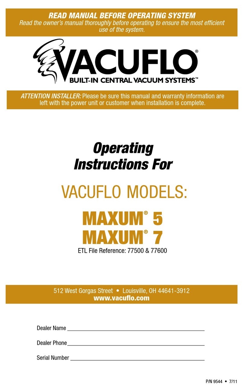 Vacuflo MAXUM 5 operating instructions