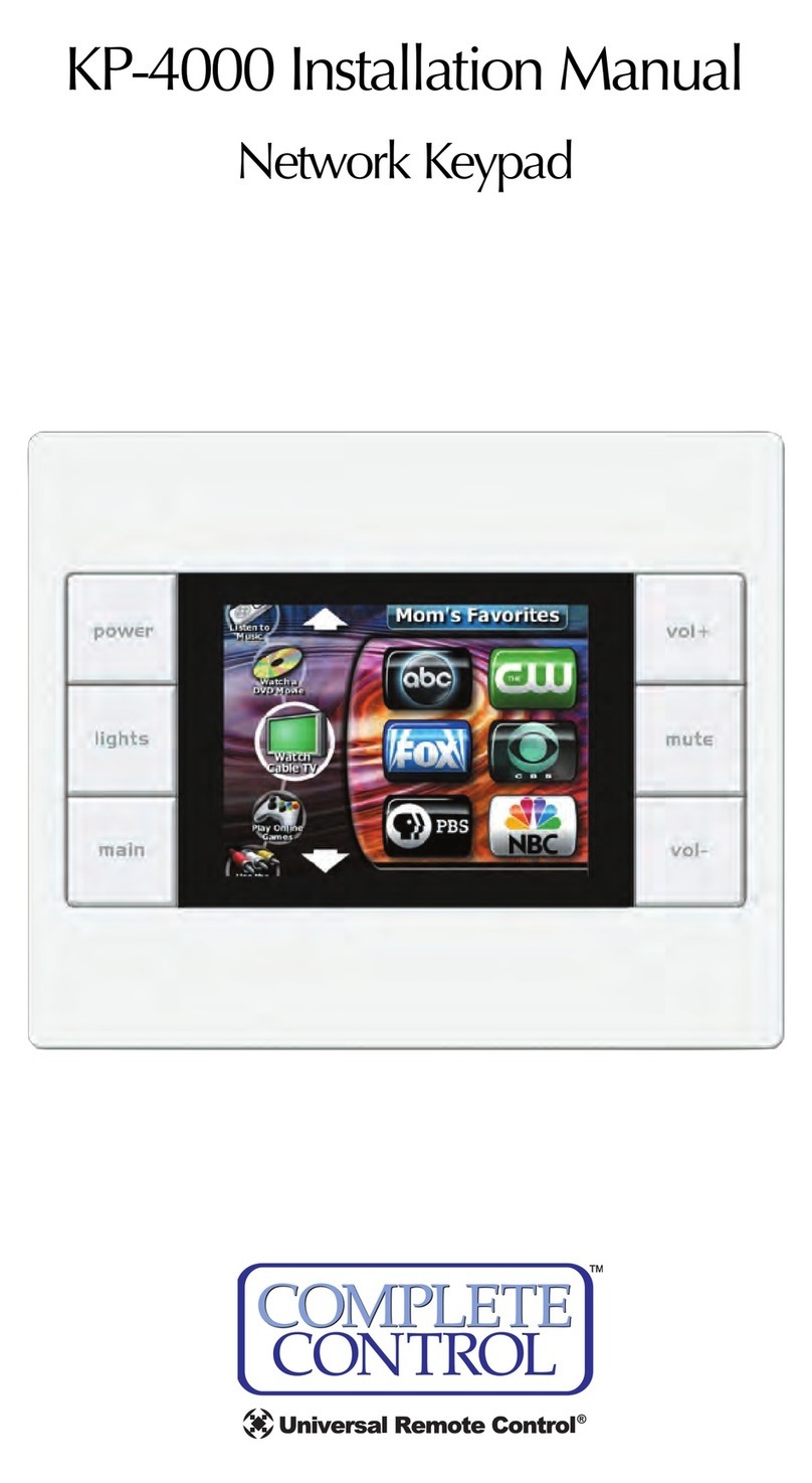 Universal Remote Control Complete Control KP-4000 User manual