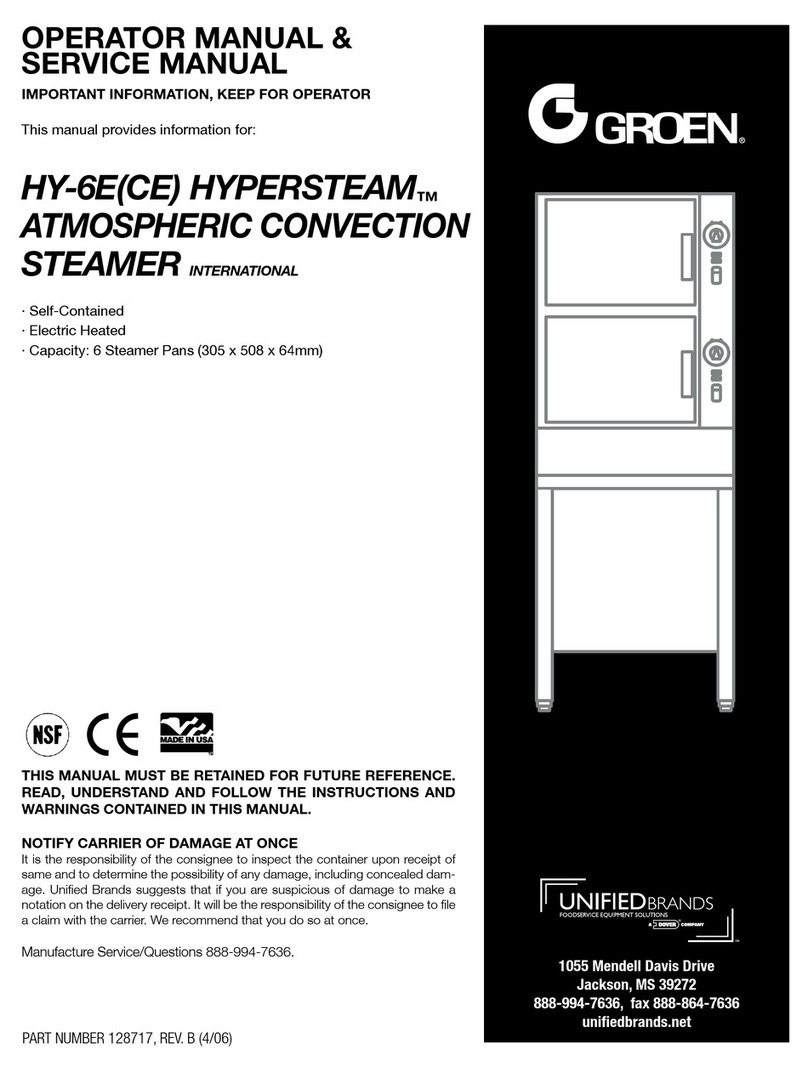 Groen GROEN HYPERSTEAM HY-6E(CE) Operator  service User manual