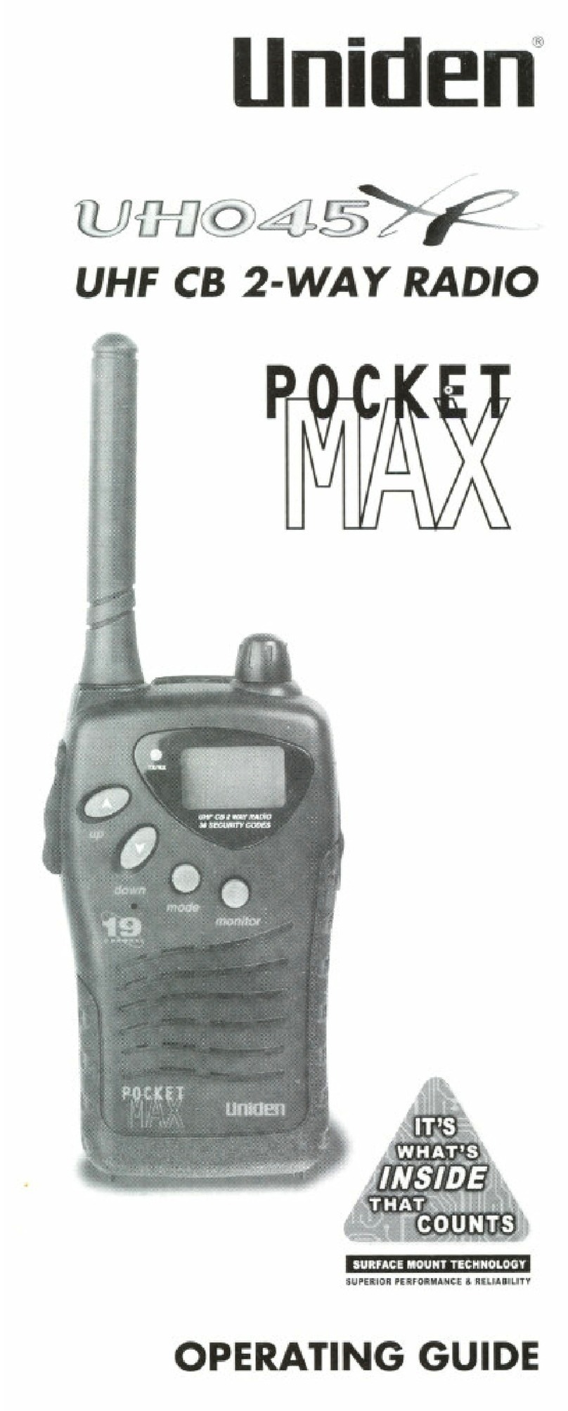 Uniden POCKET MAX UHO45XP User manual