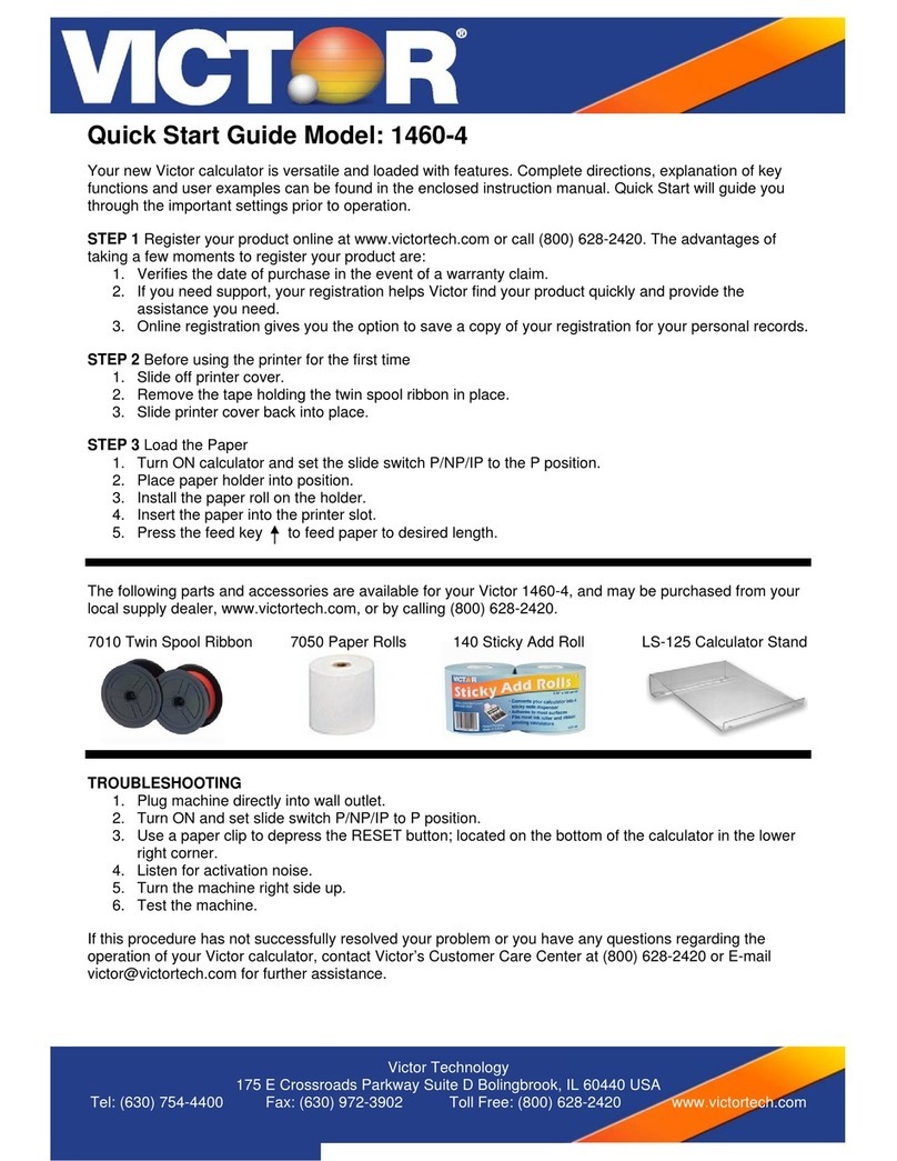 Victor 1460-4 quick start guide