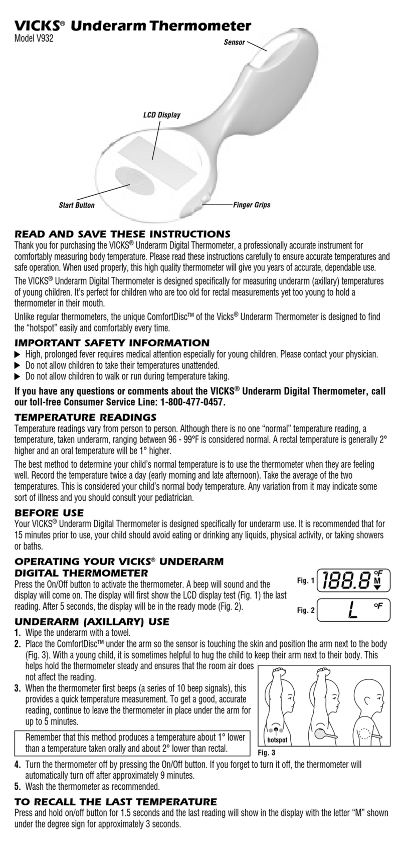 Vicks V932 instructions