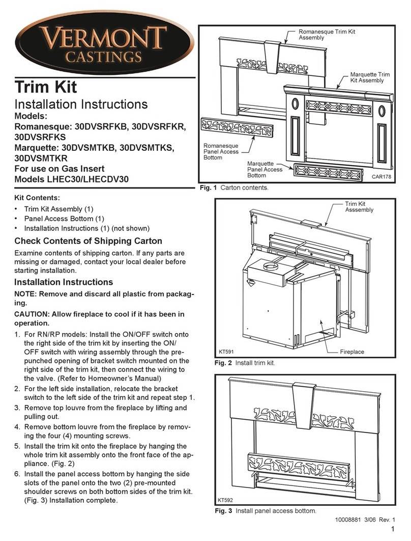 Vermont Castings Romanesque 30DVSRFKB installation instructions