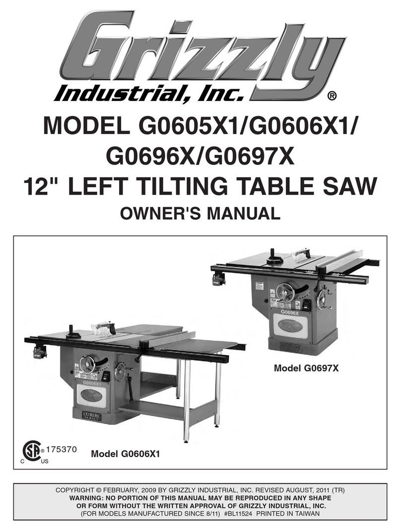 Grizzly G0605X1 owner's manual