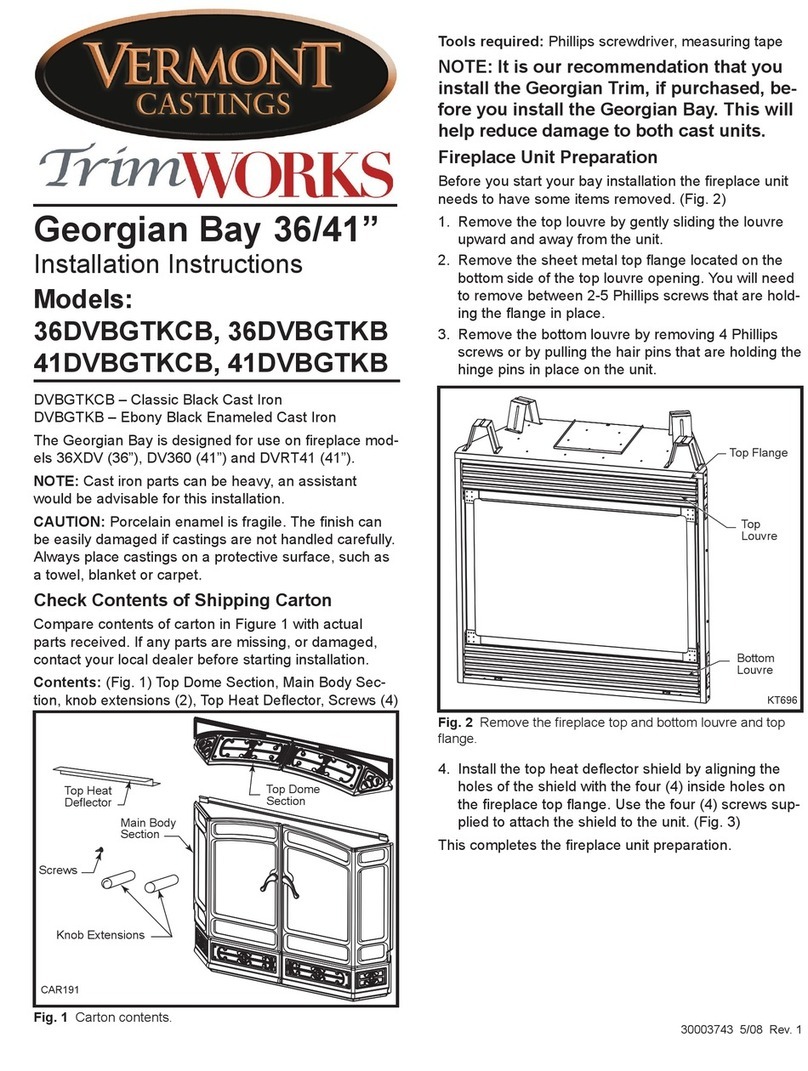 Vermont Castings TrimWorks 36DVBGTKCB installation instructions Vermont Castings TrimWorks 36DVBGTKCB installation instructions