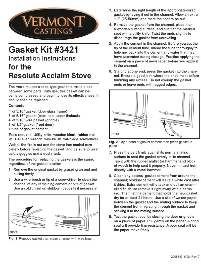 Vermont Castings Gasket Kit #3421 installation instructions