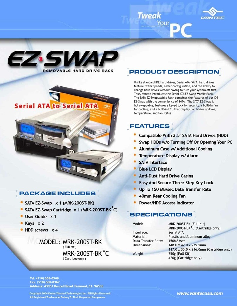Vantec EZ-Swap MRK-200ST-BK*C User manual