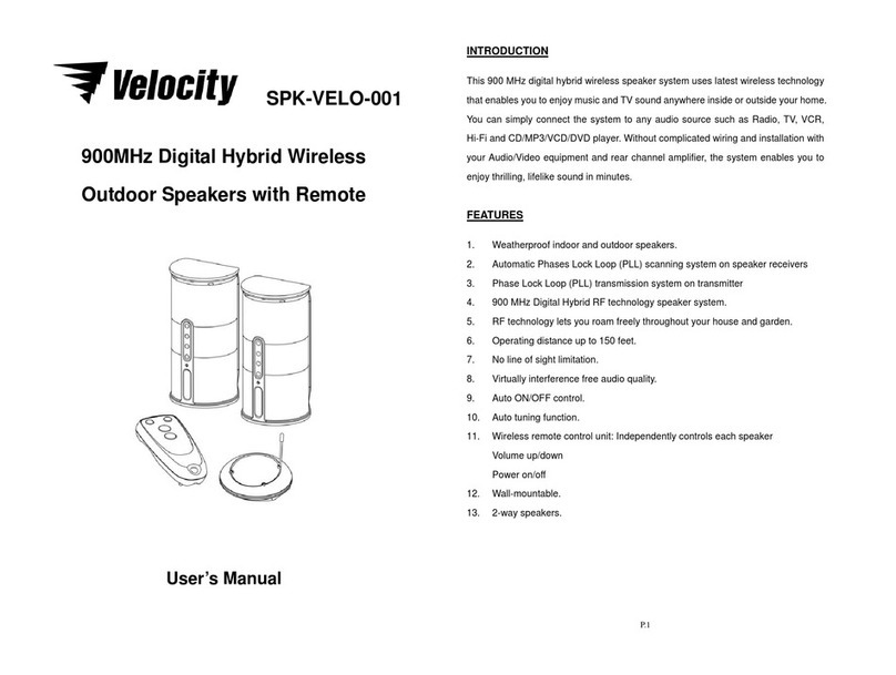 Velocity SPK-VELO-001 user manual